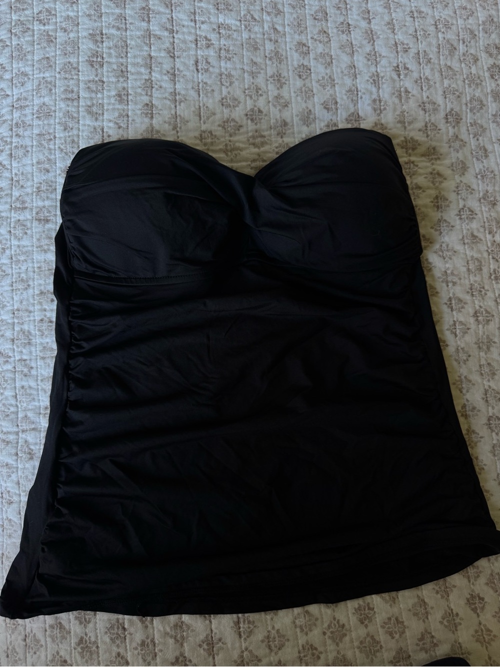Anne Cole Black Strapless Bandeau Swim Top